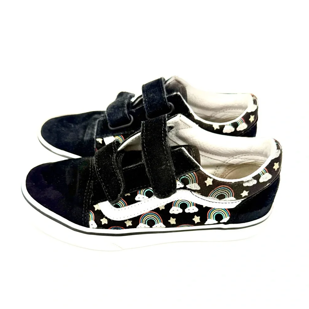 Vans‎ Kids Black Sneakers with Rainbow Accents